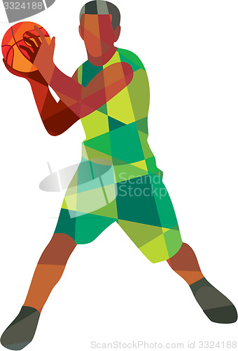 Image of Basketball Player Ball In Action Low Polygon