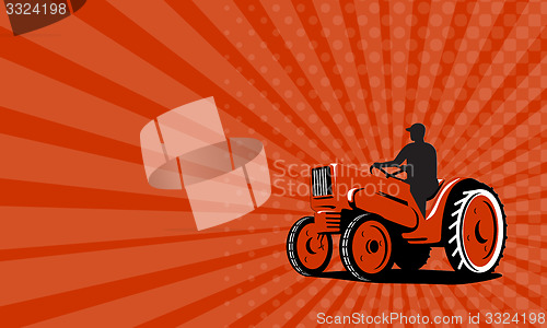 Image of Business card Farmer Driving Vintage Tractor Retro