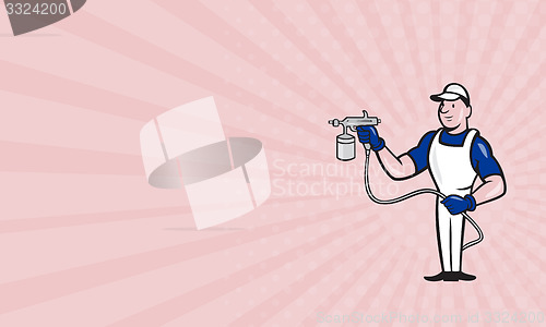Image of Business card Spray Painter Spraying Gun Cartoon