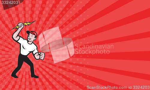 Image of Business card Electrician Construction Worker Cartoon