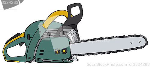 Image of Green chainsaw