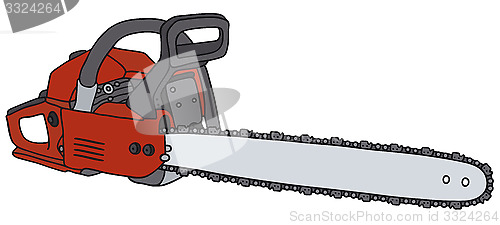 Image of Red chainsaw