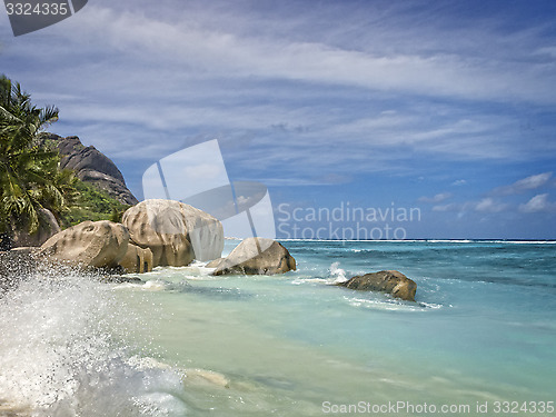 Image of beach of tropical island