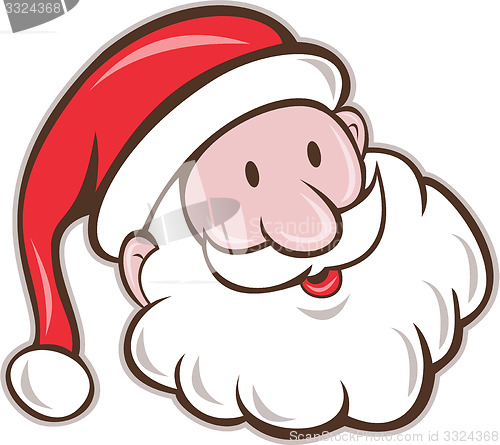 Image of Santa Claus Father Christmas Head Smiling Cartoon