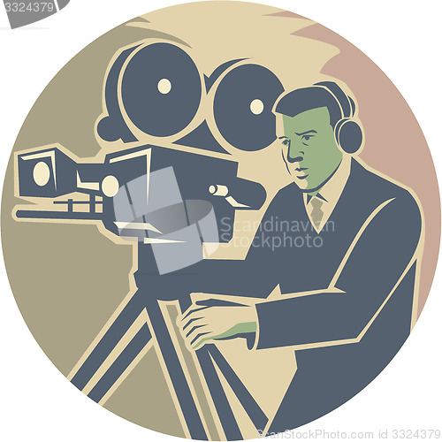 Image of Cameraman Moviemaker Vintage Camera Retro