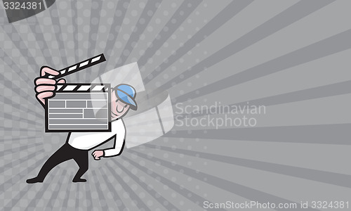 Image of Business card Director With Movie Clapboard Cartoon