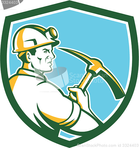 Image of Coal Miner Hardhat With Pick Axe Side Shield Retro