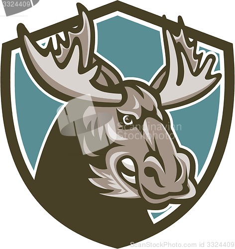 Image of Angry Moose Mascot Shield