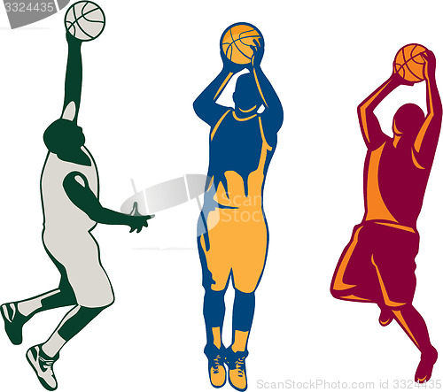 Image of Basketball Player Shooting Retro Collection