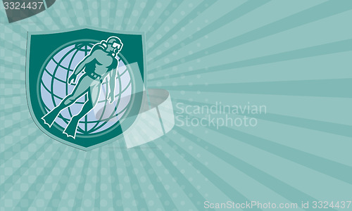 Image of Business card Scuba Diver Diving Dive World Shield