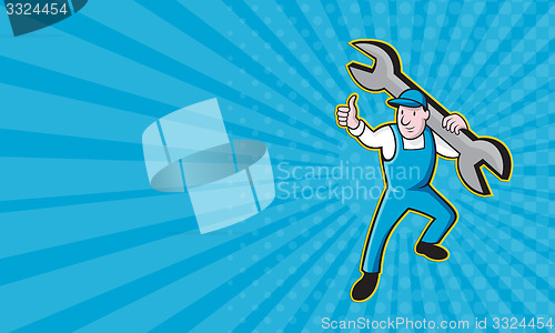 Image of Business card Mechanic With Spanner Thumbs Up