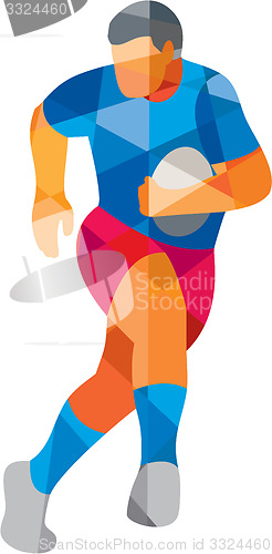 Image of Rugby Player Running Low Polygon