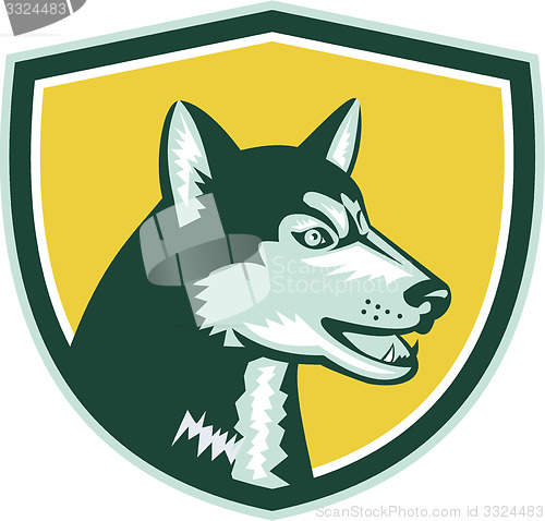 Image of Siberian Husky Dog Head Crest Retro