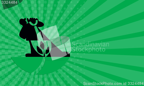 Image of Business card Gardener Landscaper With Shovel Digging Plant