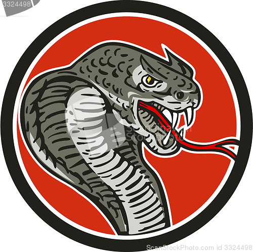 Image of Cobra Viper Snake Circle Retro