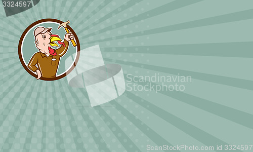Image of Business card Turkey Builder Hammer Circle Cartoon
