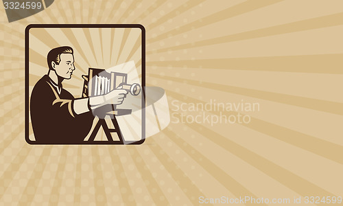 Image of Business card Photographer Shooting Vintage Camera Retro