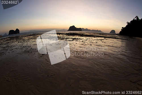 Image of Sunset at beach in Krabi Thailand