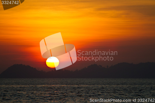 Image of Sunset at the beach in thailand