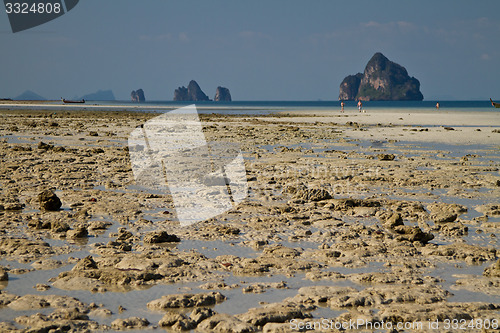 Image of At the beach in thailand at low tide