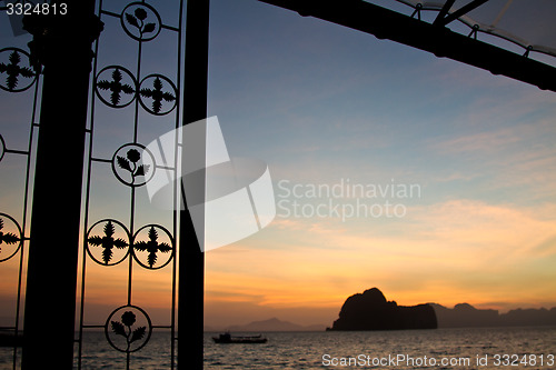 Image of Sunset at beach in Krabi Thailand