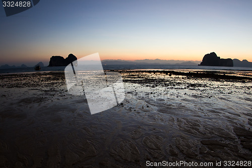 Image of Sunset at beach in Krabi Thailand