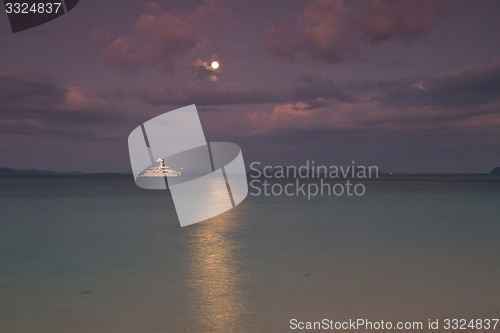 Image of Nightfall at the beach in thailand