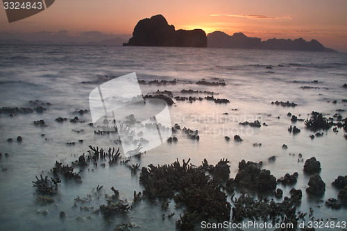 Image of Sunste at beach in Krabi Thailand