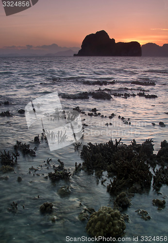 Image of Sunste at beach in Krabi Thailand