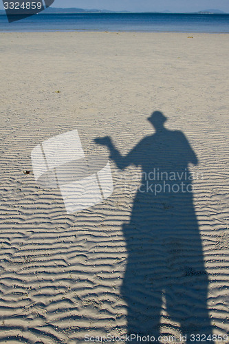 Image of Patterns in the sand at the beach in thailand