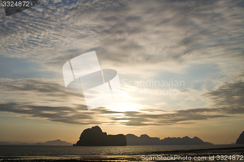 Image of Sunset at beach in Krabi Thailand