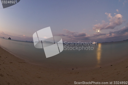 Image of Nightfall at the beach in thailand