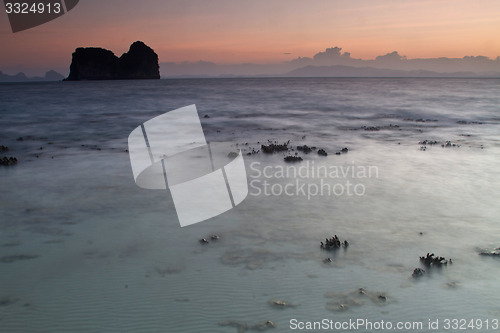 Image of Sunset at beach in Krabi Thailand