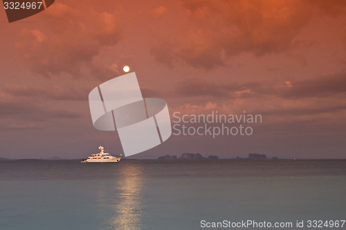 Image of Nightfall at the beach in thailand