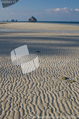 Image of Patterns in the sand at the beach in thailand