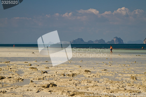 Image of At the beach in thailand at low tide