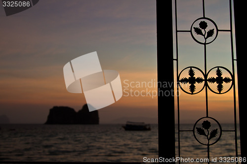 Image of Sunset at beach in Krabi Thailand