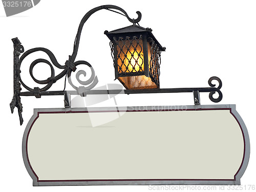 Image of Signboard  with lantern