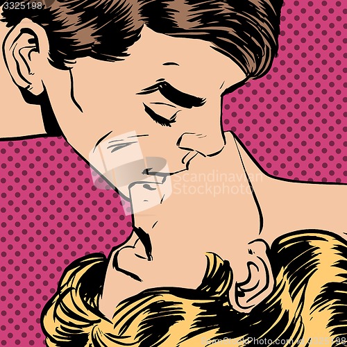 Image of man woman kiss love relationship romance