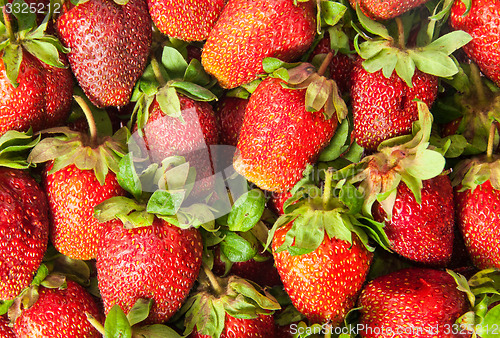 Image of Background of fresh juicy ripe strawberries