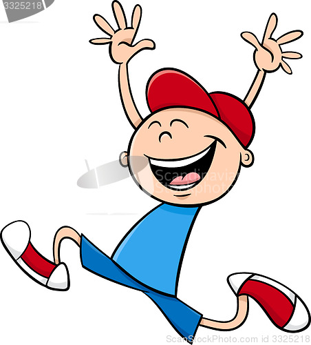 Image of boy enjoy vacation cartoon