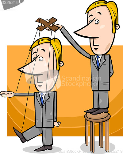 Image of puppet businessman concept cartoon