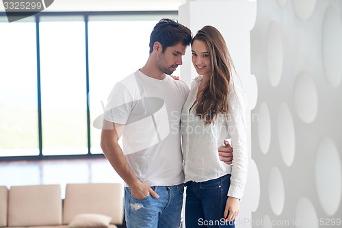 Image of happy young romantic couple have fun arelax  relax at home