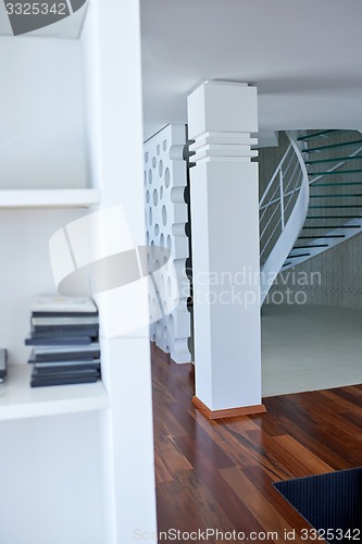 Image of modern glass spiral staircase