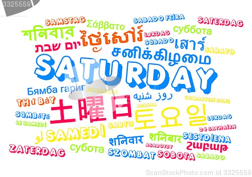 Image of Saturday multilanguage wordcloud background concept