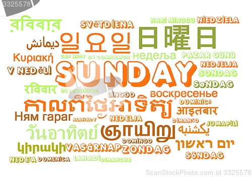 Image of Sunday multilanguage wordcloud background concept