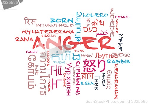 Image of Anger multilanguage wordcloud background concept