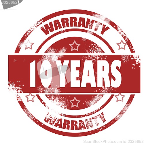 Image of Ten years warranty grunge stamp