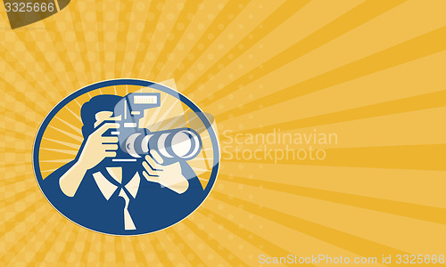 Image of Business card Photographer DSLR Camera Shooting Retro