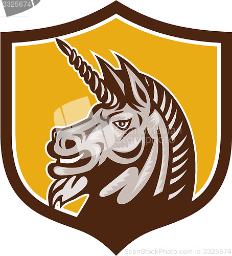 Image of Unicorn Horse Head Side Crest Retro